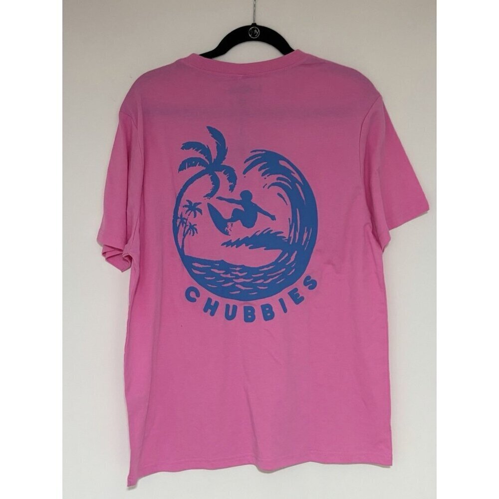 Chubbies Men’s Medium Pink Surfer Pocket Tee Short Sleeve Shirt Size Medium NWT